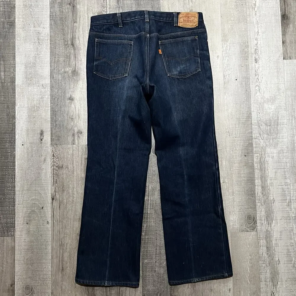 VTG Levis Bootcut Jeans Mens 38x34 Red Fleece Lined Dark Wash 39103 2517 USA